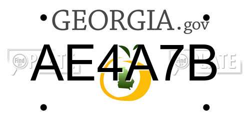 AE4A7B Georgia License Plate