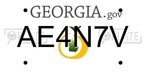 AE4N7V Georgia License Plate