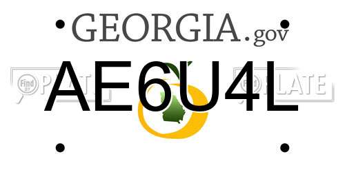 AE6U4L Georgia License Plate