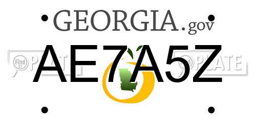 AE7A5Z Georgia License Plate