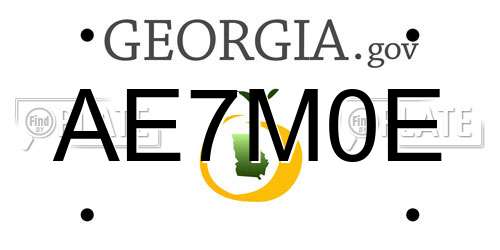 AE7M0E Georgia License Plate