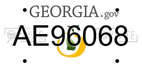 AE96068 Georgia License Plate