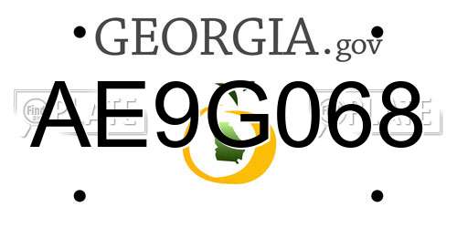 AE9G068 Georgia License Plate