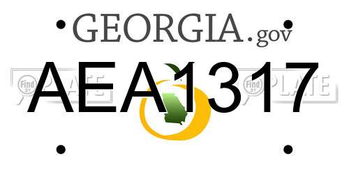 AEA1317 Georgia License Plate