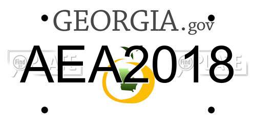 AEA2018 Georgia License Plate