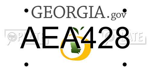 AEA428 Georgia License Plate
