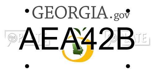 AEA42B Georgia License Plate