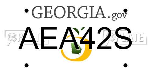 AEA42S Georgia License Plate