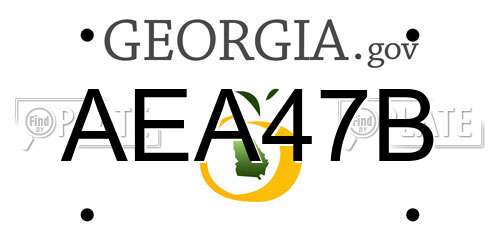 AEA47B Georgia License Plate
