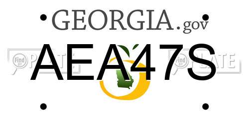 AEA47S Georgia License Plate