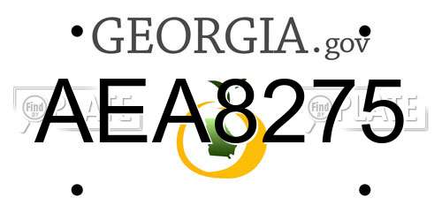 AEA8275 Georgia License Plate