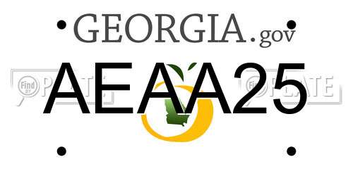 AEAA25 Georgia License Plate