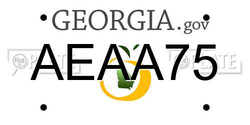 AEAA75 Georgia License Plate
