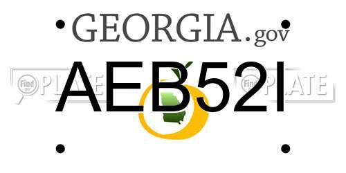 AEB52I Georgia License Plate