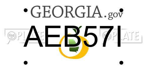 AEB57I Georgia License Plate