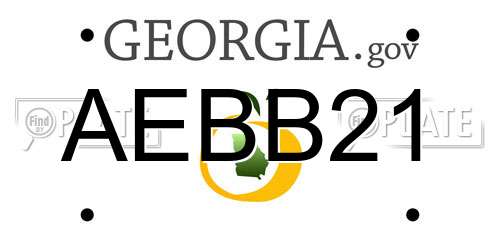 AEBB21 Georgia License Plate