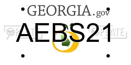 AEBS21 Georgia License Plate