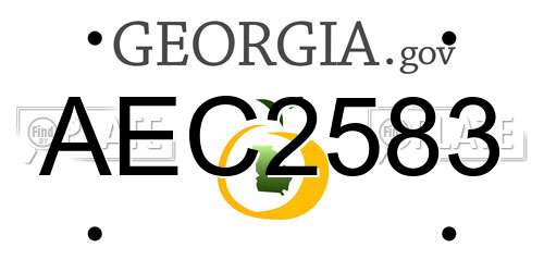 AEC2583 Georgia License Plate