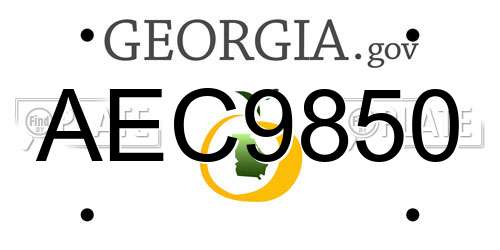 AEC9850 Georgia License Plate