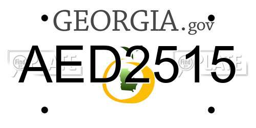 AED2515 Georgia License Plate