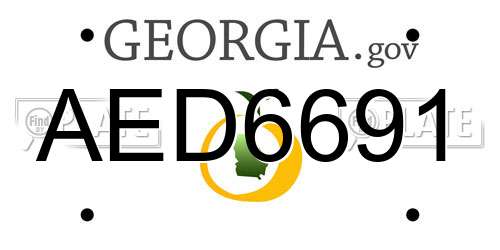 AED6691 Georgia License Plate