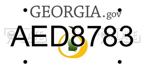 AED8783 Georgia License Plate