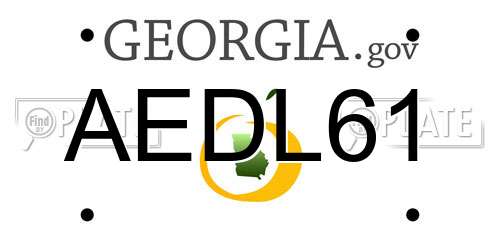 AEDL61 Georgia License Plate