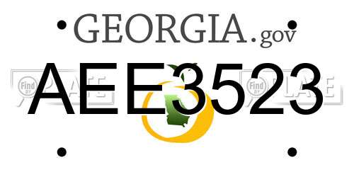 AEE3523 Georgia License Plate