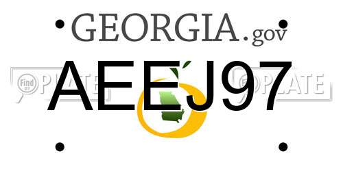 AEEJ97 Georgia License Plate