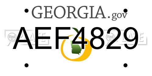 AEF4829 Georgia License Plate