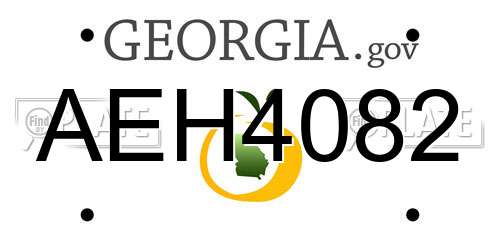 AEH4082 Georgia License Plate