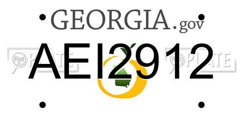 AEI2912 Georgia License Plate