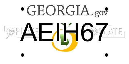 AEIH67 Georgia License Plate