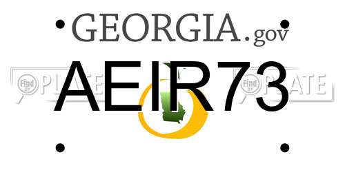 AEIR73 Georgia License Plate