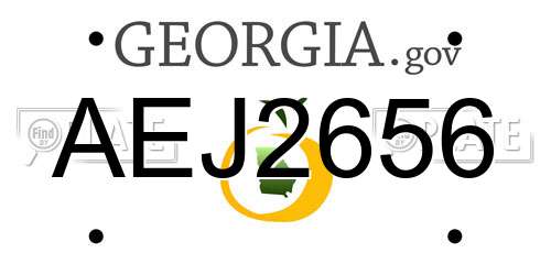 AEJ2656 Georgia License Plate