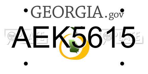 AEK5615 Georgia License Plate