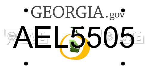 AEL5505 Georgia License Plate
