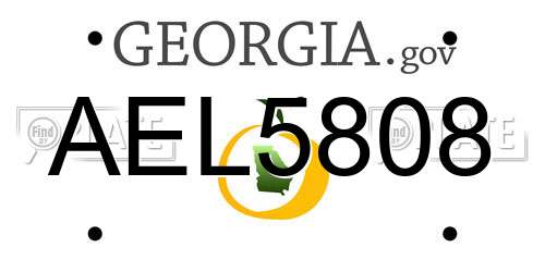 AEL5808 Georgia License Plate