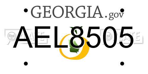 AEL8505 Georgia License Plate