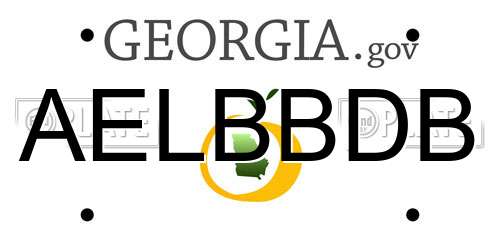 AELBBDB Georgia License Plate