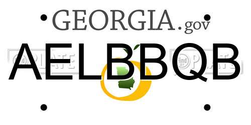 AELBBQB Georgia License Plate