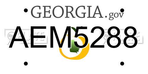 AEM5288 Georgia License Plate