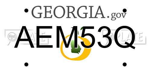 AEM53Q Georgia License Plate