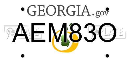 AEM83O Georgia License Plate