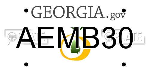AEMB30 Georgia License Plate