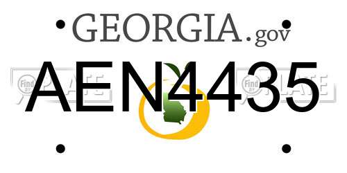 AEN4435 Georgia License Plate