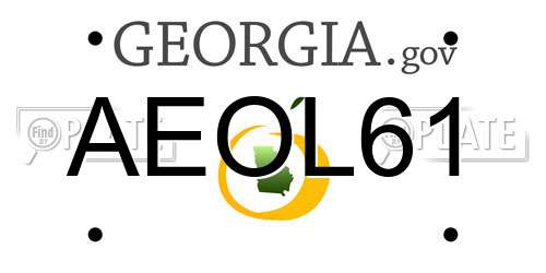 AEOL61 Georgia License Plate