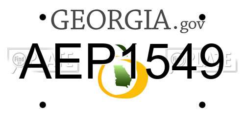 AEP1549 Georgia License Plate