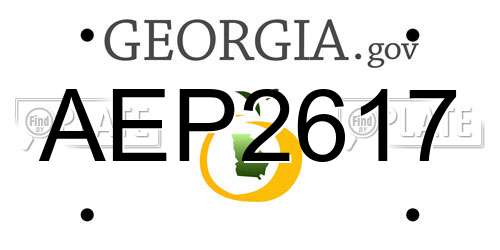 AEP2617 Georgia License Plate