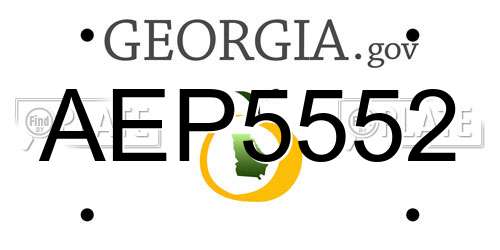 AEP5552 Georgia License Plate